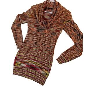 Rocawear Off The Shoulder Knit Top M Multicolor Striped Stretch Cowl Neck